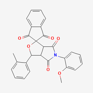 molecular formula C28H21NO6 B4897417 5-(2-methoxyphenyl)-3-(2-methylphenyl)-3a,6a-dihydrospiro[furo[3,4-c]pyrrole-1,2'-indene]-1',3',4,6(3H,5H)-tetrone 