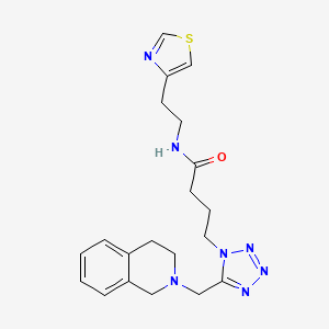 molecular formula C20H25N7OS B4897428 4-[5-(3,4-dihydro-2(1H)-isoquinolinylmethyl)-1H-tetrazol-1-yl]-N-[2-(1,3-thiazol-4-yl)ethyl]butanamide 