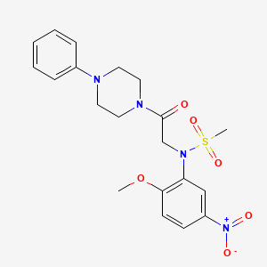 molecular formula C20H24N4O6S B4897466 N-(2-methoxy-5-nitrophenyl)-N-[2-oxo-2-(4-phenyl-1-piperazinyl)ethyl]methanesulfonamide 
