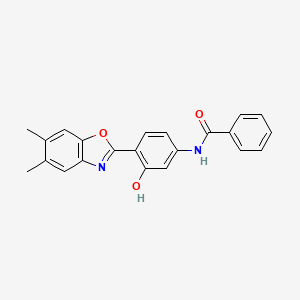 molecular formula C22H18N2O3 B4897478 N-[4-(5,6-dimethyl-1,3-benzoxazol-2-yl)-3-hydroxyphenyl]benzamide 