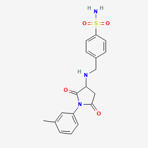 molecular formula C18H19N3O4S B4897488 4-({[1-(3-methylphenyl)-2,5-dioxo-3-pyrrolidinyl]amino}methyl)benzenesulfonamide 