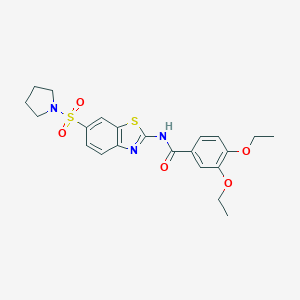 3,4-diethoxy-N-(6-(pyrrolidin-1-ylsulfonyl)benzo[d]thiazol-2-yl)benzamide