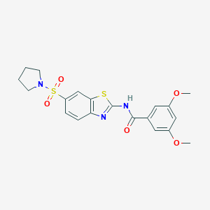 3,5-dimethoxy-N-(6-(pyrrolidin-1-ylsulfonyl)benzo[d]thiazol-2-yl)benzamide