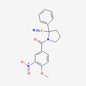 molecular formula C19H17N3O4 B4897555 1-(4-methoxy-3-nitrobenzoyl)-2-phenyl-2-pyrrolidinecarbonitrile 