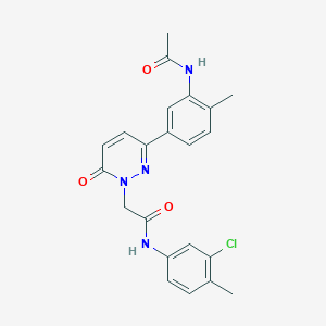 molecular formula C22H21ClN4O3 B4897578 2-[3-[3-(acetylamino)-4-methylphenyl]-6-oxo-1(6H)-pyridazinyl]-N-(3-chloro-4-methylphenyl)acetamide 