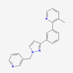 molecular formula C21H18N4 B4897588 3-methyl-2-{3-[1-(3-pyridinylmethyl)-1H-pyrazol-3-yl]phenyl}pyridine 