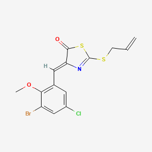molecular formula C14H11BrClNO2S2 B4897606 2-(allylthio)-4-(3-bromo-5-chloro-2-methoxybenzylidene)-1,3-thiazol-5(4H)-one 