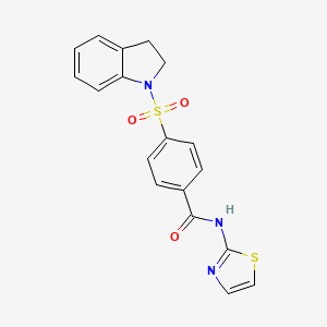 molecular formula C18H15N3O3S2 B4897613 4-(2,3-dihydro-1H-indol-1-ylsulfonyl)-N-1,3-thiazol-2-ylbenzamide 