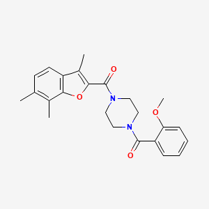 molecular formula C24H26N2O4 B4897676 1-(2-methoxybenzoyl)-4-[(3,6,7-trimethyl-1-benzofuran-2-yl)carbonyl]piperazine 