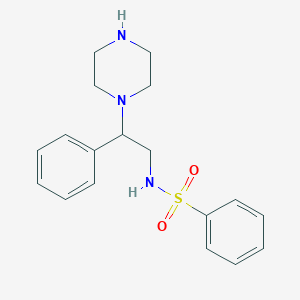 molecular formula C18H23N3O2S B4897678 N-[2-phenyl-2-(1-piperazinyl)ethyl]benzenesulfonamide 