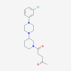 molecular formula C20H28ClN3O2 B4897723 5-{3-[4-(3-chlorophenyl)-1-piperazinyl]-1-piperidinyl}-5-oxo-2-pentanone 