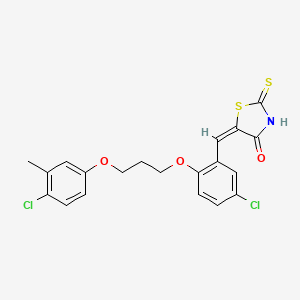 molecular formula C20H17Cl2NO3S2 B4897744 5-{5-chloro-2-[3-(4-chloro-3-methylphenoxy)propoxy]benzylidene}-2-thioxo-1,3-thiazolidin-4-one 