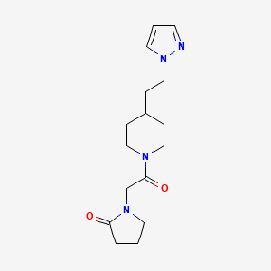 molecular formula C16H24N4O2 B4897752 1-(2-oxo-2-{4-[2-(1H-pyrazol-1-yl)ethyl]-1-piperidinyl}ethyl)-2-pyrrolidinone 