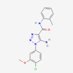 molecular formula C17H16ClN5O2 B4897768 5-amino-1-(4-chloro-3-methoxyphenyl)-N-(2-methylphenyl)-1H-1,2,3-triazole-4-carboxamide 
