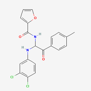 molecular formula C20H16Cl2N2O3 B4897783 N-[1-[(3,4-dichlorophenyl)amino]-2-(4-methylphenyl)-2-oxoethyl]-2-furamide 