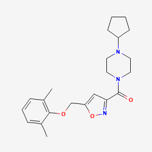 molecular formula C22H29N3O3 B4897792 1-cyclopentyl-4-({5-[(2,6-dimethylphenoxy)methyl]-3-isoxazolyl}carbonyl)piperazine 