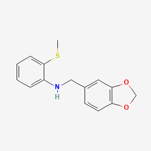 molecular formula C15H15NO2S B4897800 (1,3-benzodioxol-5-ylmethyl)[2-(methylthio)phenyl]amine 