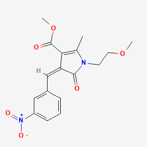 molecular formula C17H18N2O6 B4897808 methyl 1-(2-methoxyethyl)-2-methyl-4-(3-nitrobenzylidene)-5-oxo-4,5-dihydro-1H-pyrrole-3-carboxylate 
