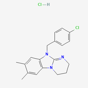 molecular formula C19H21Cl2N3 B4897814 10-(4-chlorobenzyl)-7,8-dimethyl-2,3,4,10-tetrahydropyrimido[1,2-a]benzimidazole hydrochloride 