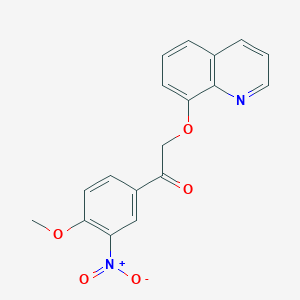 molecular formula C18H14N2O5 B4897821 1-(4-methoxy-3-nitrophenyl)-2-(8-quinolinyloxy)ethanone 