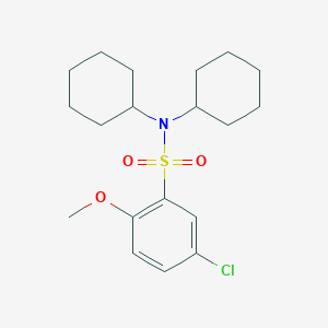 molecular formula C19H28ClNO3S B4897853 5-chloro-N,N-dicyclohexyl-2-methoxybenzenesulfonamide 