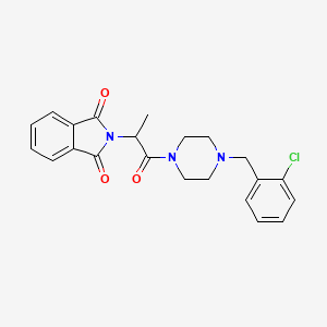 molecular formula C22H22ClN3O3 B4897871 2-{2-[4-(2-chlorobenzyl)-1-piperazinyl]-1-methyl-2-oxoethyl}-1H-isoindole-1,3(2H)-dione 