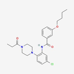 3-butoxy-N-[5-chloro-2-(4-propionyl-1-piperazinyl)phenyl]benzamide