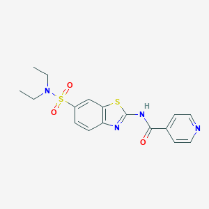 N-[6-(diethylsulfamoyl)-1,3-benzothiazol-2-yl]pyridine-4-carboxamide