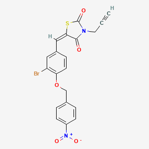 molecular formula C20H13BrN2O5S B4897950 5-{3-bromo-4-[(4-nitrobenzyl)oxy]benzylidene}-3-(2-propyn-1-yl)-1,3-thiazolidine-2,4-dione 