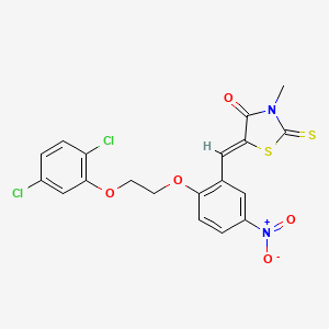molecular formula C19H14Cl2N2O5S2 B4897954 5-{2-[2-(2,5-dichlorophenoxy)ethoxy]-5-nitrobenzylidene}-3-methyl-2-thioxo-1,3-thiazolidin-4-one 