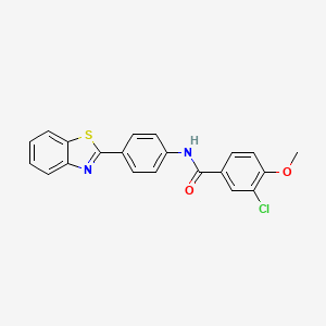 molecular formula C21H15ClN2O2S B4897971 N-[4-(1,3-benzothiazol-2-yl)phenyl]-3-chloro-4-methoxybenzamide 