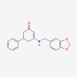 molecular formula C20H19NO3 B4898007 3-[(1,3-benzodioxol-5-ylmethyl)amino]-5-phenyl-2-cyclohexen-1-one 