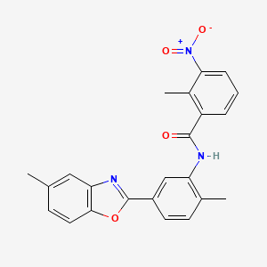2-methyl-N-[2-methyl-5-(5-methyl-1,3-benzoxazol-2-yl)phenyl]-3-nitrobenzamide