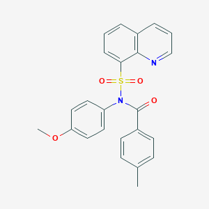 N-(4-methoxyphenyl)-4-methyl-N-quinolin-8-ylsulfonylbenzamide