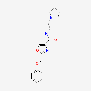 molecular formula C18H23N3O3 B4898070 N-methyl-2-(phenoxymethyl)-N-[2-(1-pyrrolidinyl)ethyl]-1,3-oxazole-4-carboxamide 