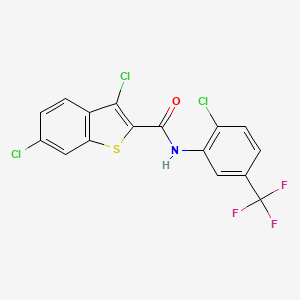 3,6-dichloro-N-[2-chloro-5-(trifluoromethyl)phenyl]-1-benzothiophene-2-carboxamide