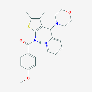 molecular formula C24H27N3O3S B489814 N-{4,5-dimethyl-3-[4-morpholinyl(2-pyridinyl)methyl]-2-thienyl}-4-methoxybenzamide CAS No. 690642-23-0