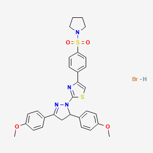 2-[3,5-bis(4-methoxyphenyl)-4,5-dihydro-1H-pyrazol-1-yl]-4-[4-(1-pyrrolidinylsulfonyl)phenyl]-1,3-thiazole hydrobromide