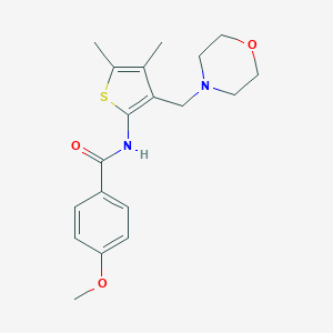 molecular formula C19H24N2O3S B489816 N-[4,5-dimethyl-3-(4-morpholinylmethyl)-2-thienyl]-4-methoxybenzamide CAS No. 690641-63-5