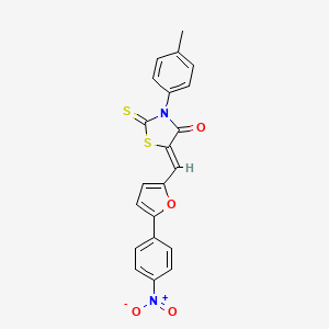 molecular formula C21H14N2O4S2 B4898160 3-(4-methylphenyl)-5-{[5-(4-nitrophenyl)-2-furyl]methylene}-2-thioxo-1,3-thiazolidin-4-one 