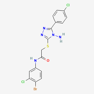 molecular formula C16H12BrCl2N5OS B4898173 2-{[4-amino-5-(4-chlorophenyl)-4H-1,2,4-triazol-3-yl]thio}-N-(4-bromo-3-chlorophenyl)acetamide 