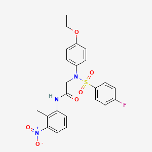 molecular formula C23H22FN3O6S B4898179 N~2~-(4-ethoxyphenyl)-N~2~-[(4-fluorophenyl)sulfonyl]-N~1~-(2-methyl-3-nitrophenyl)glycinamide 