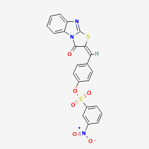 4-[(3-oxo[1,3]thiazolo[3,2-a]benzimidazol-2(3H)-ylidene)methyl]phenyl 3-nitrobenzenesulfonate