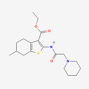 molecular formula C19H28N2O3S B4898209 ethyl 6-methyl-2-[(1-piperidinylacetyl)amino]-4,5,6,7-tetrahydro-1-benzothiophene-3-carboxylate 