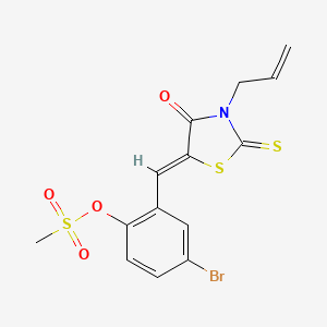 molecular formula C14H12BrNO4S3 B4898212 2-[(3-allyl-4-oxo-2-thioxo-1,3-thiazolidin-5-ylidene)methyl]-4-bromophenyl methanesulfonate 