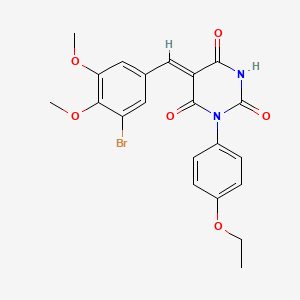 molecular formula C21H19BrN2O6 B4898222 5-(3-bromo-4,5-dimethoxybenzylidene)-1-(4-ethoxyphenyl)-2,4,6(1H,3H,5H)-pyrimidinetrione 
