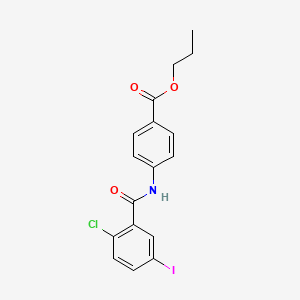 molecular formula C17H15ClINO3 B4898231 propyl 4-[(2-chloro-5-iodobenzoyl)amino]benzoate 