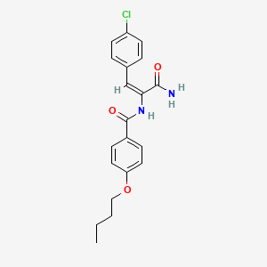 molecular formula C20H21ClN2O3 B4898245 N-[1-(aminocarbonyl)-2-(4-chlorophenyl)vinyl]-4-butoxybenzamide 