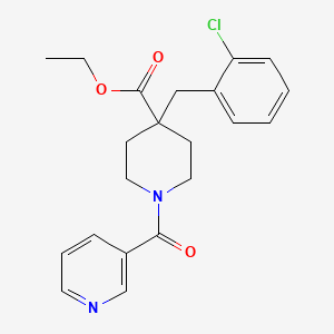 molecular formula C21H23ClN2O3 B4898253 ethyl 4-(2-chlorobenzyl)-1-(3-pyridinylcarbonyl)-4-piperidinecarboxylate 