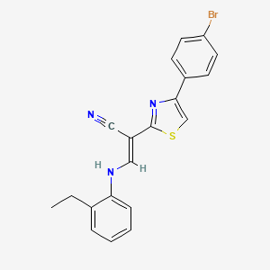 molecular formula C20H16BrN3S B4898264 2-[4-(4-bromophenyl)-1,3-thiazol-2-yl]-3-[(2-ethylphenyl)amino]acrylonitrile 